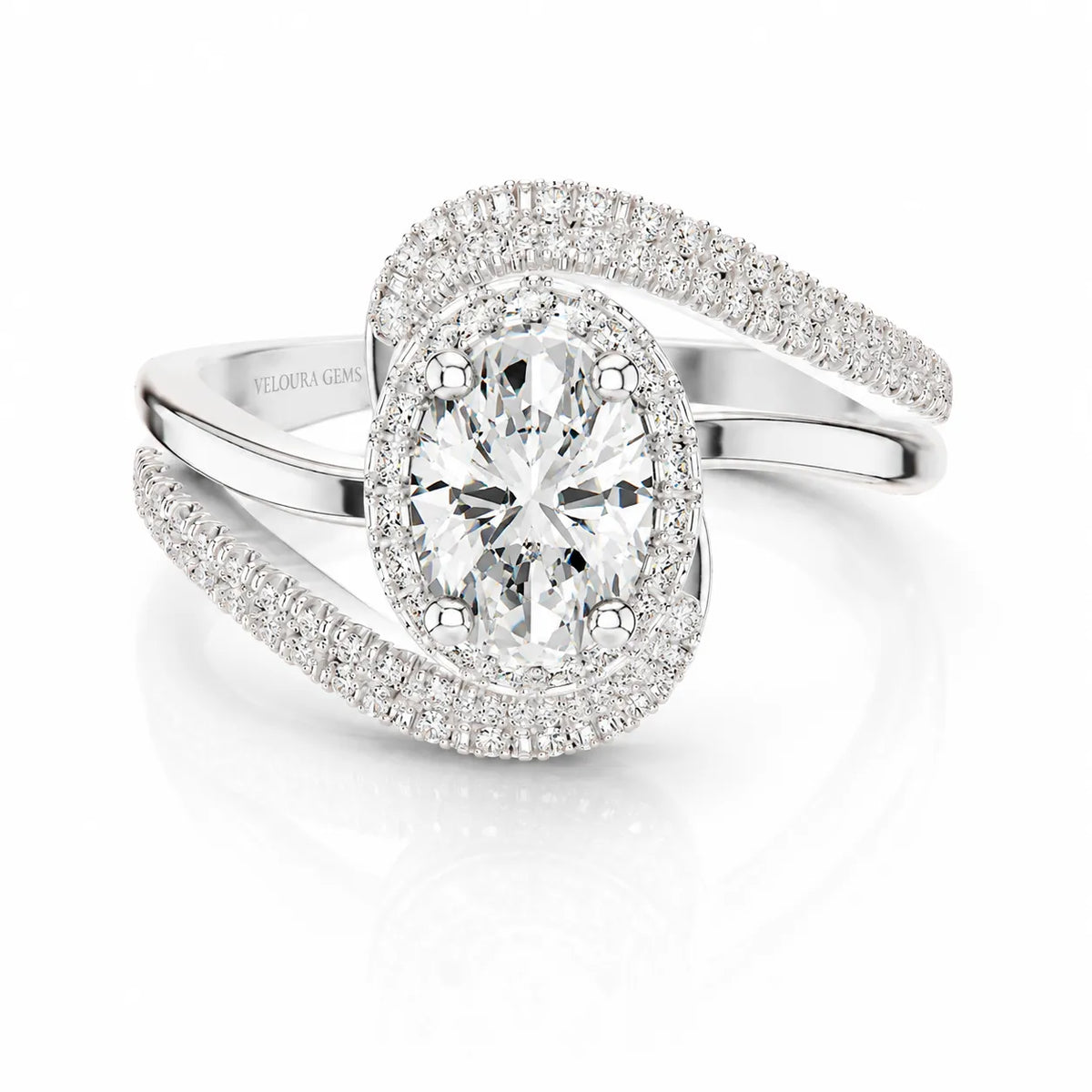 Oval Radiance Twist Engagement Ring
