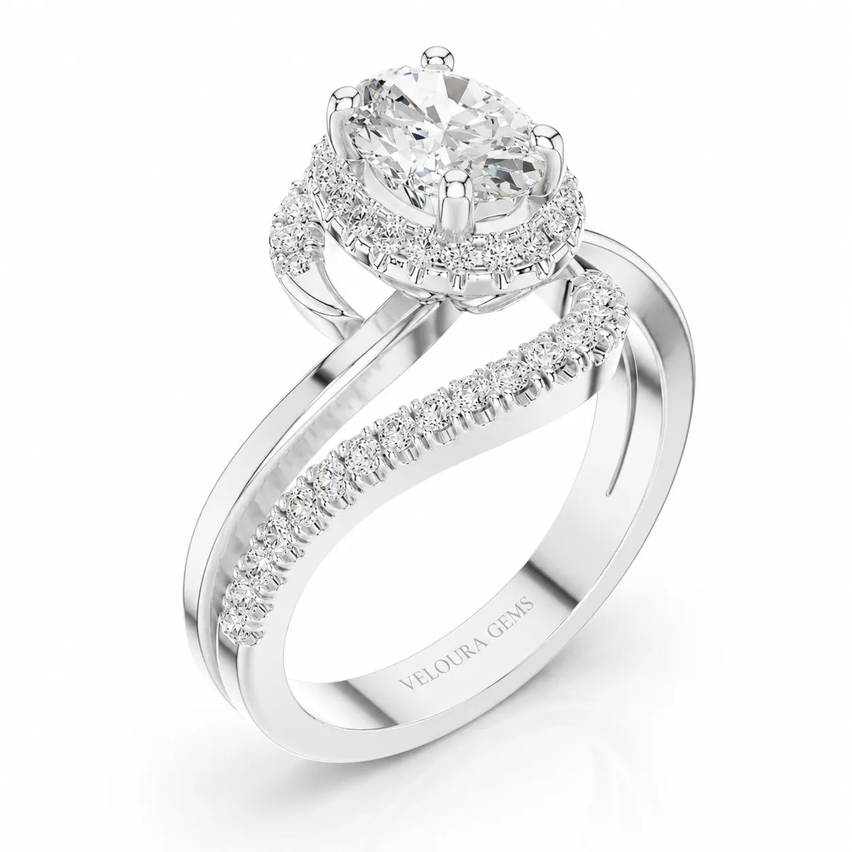Oval Radiance Twist Engagement Ring
