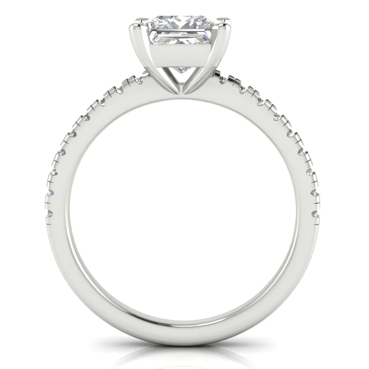 Delicate Pavé Accent Solitaire Ring