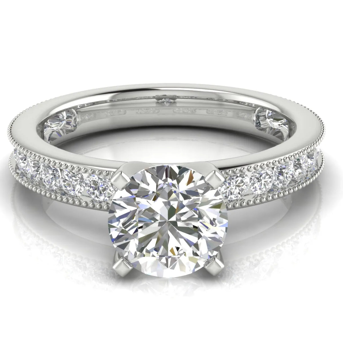 Vintage-Inspired Accent Solitaire Ring