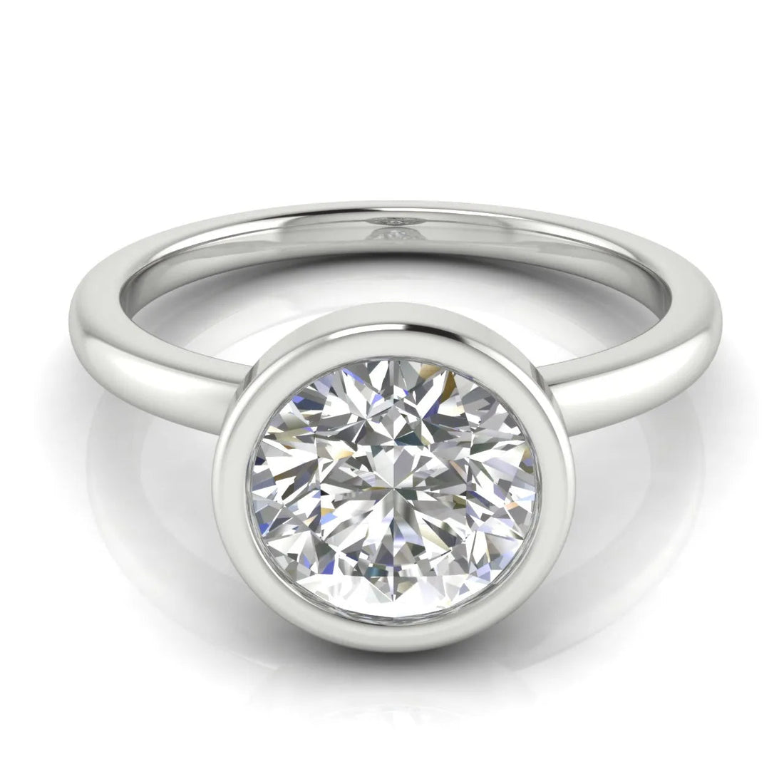 Modern Bezel-Set Solitaire Ring – Round (925 Sterling Silver)