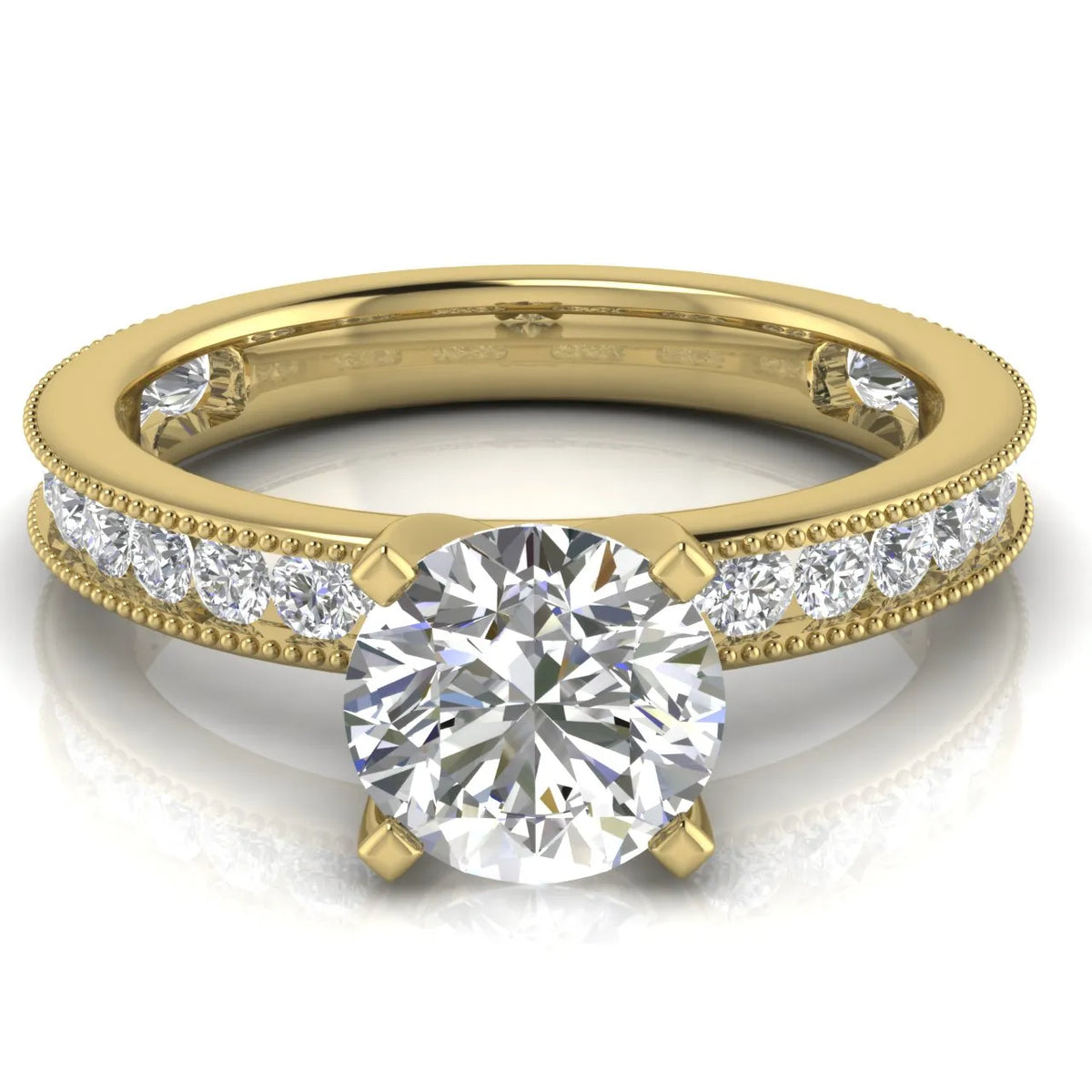 Vintage-Inspired Accent Solitaire Ring