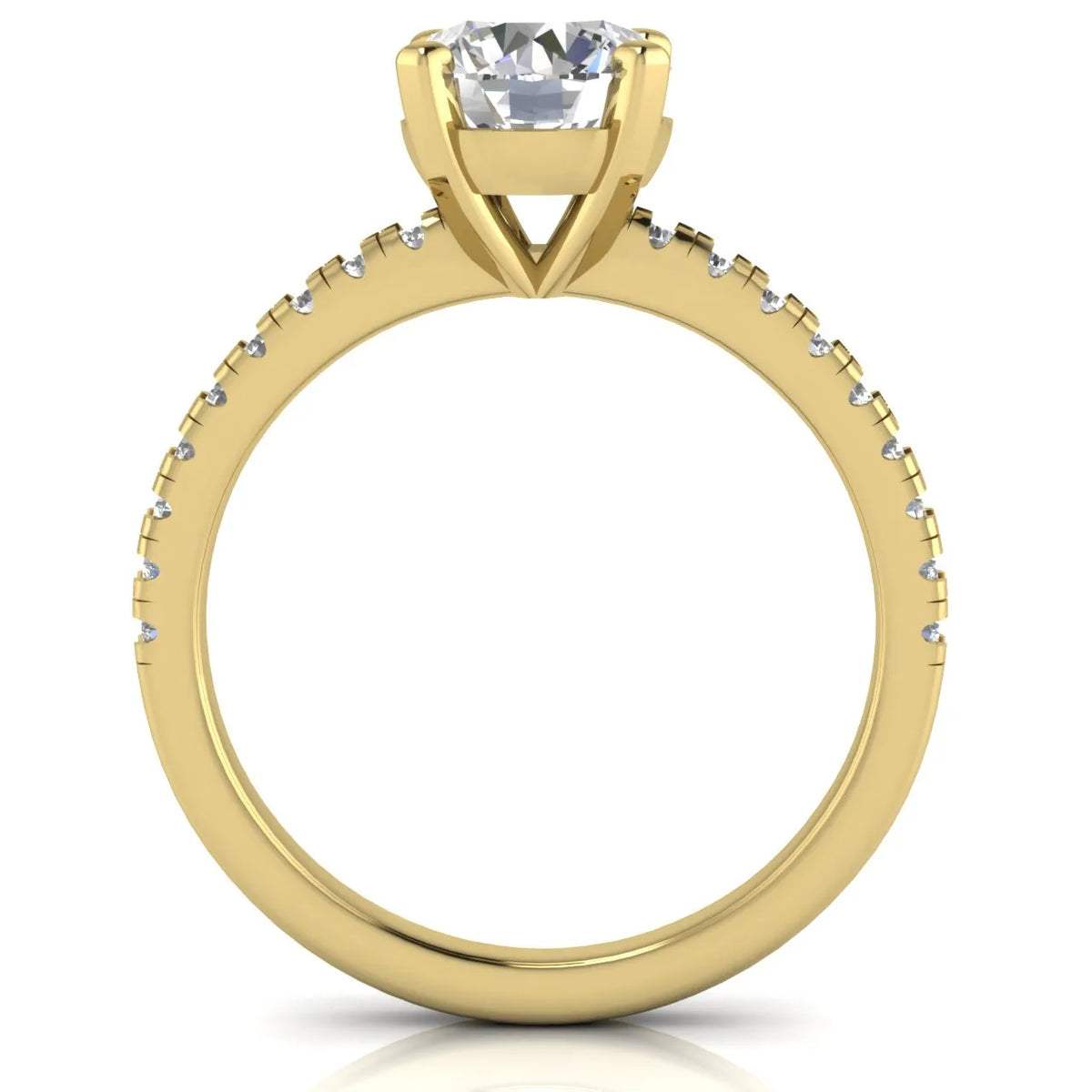 Delicate Pavé Accent Solitaire Ring