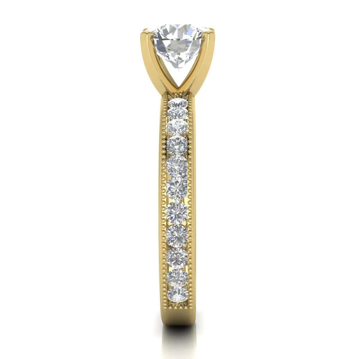 Vintage-Inspired Accent Solitaire Ring