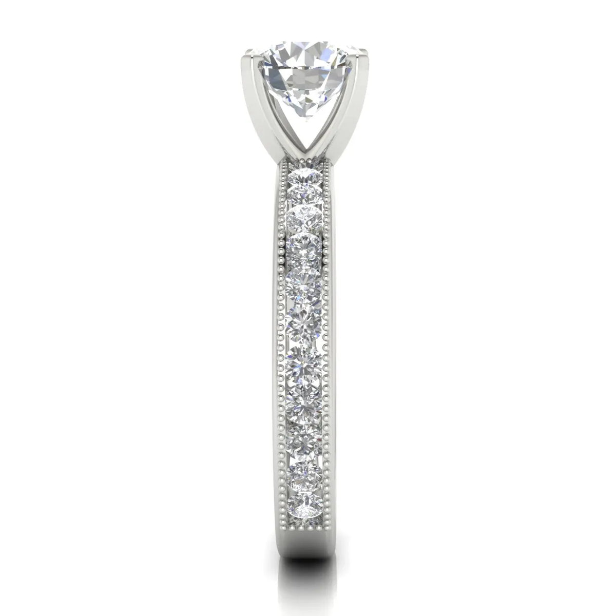 Vintage-Inspired Accent Solitaire Ring