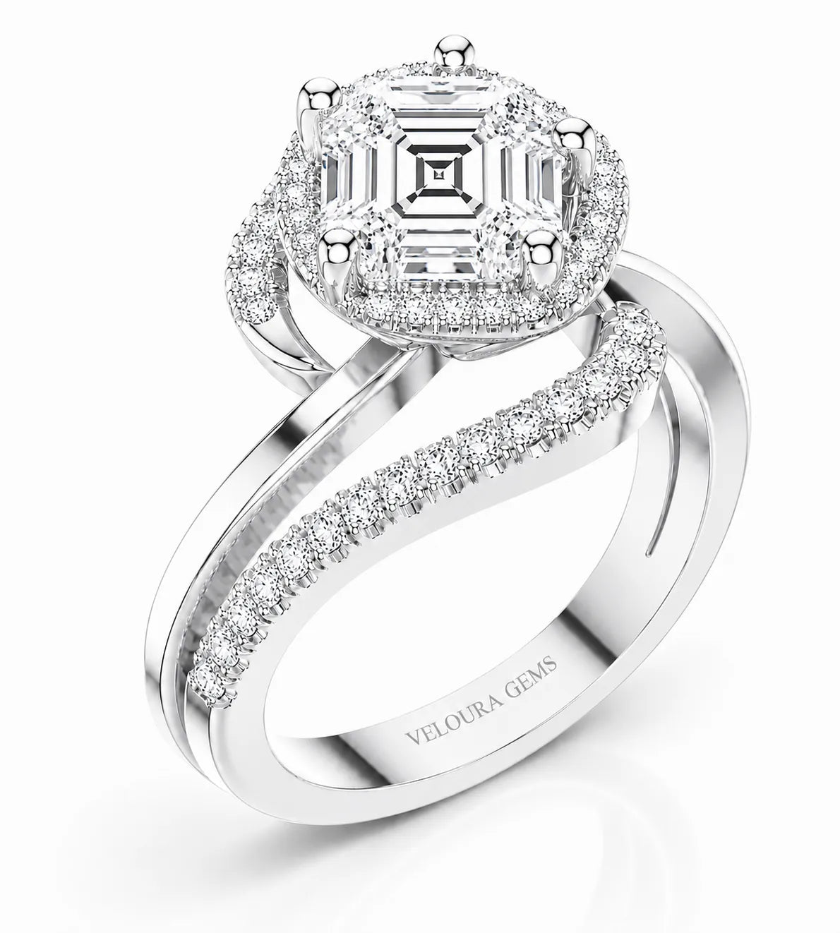 Oval Radiance Twist Engagement Ring