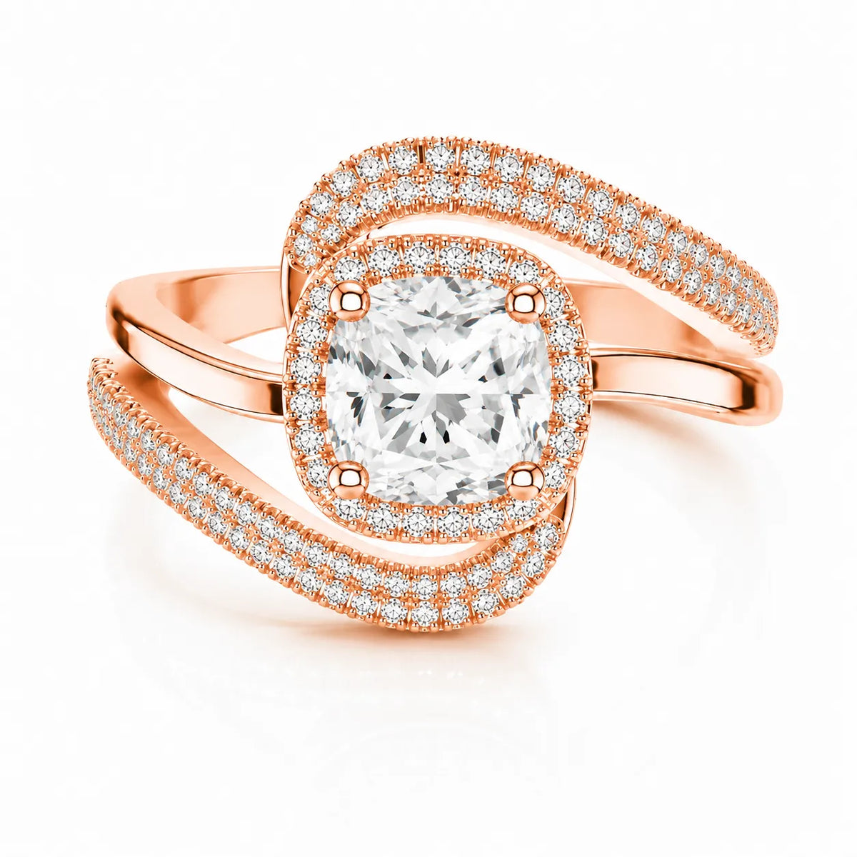 Oval Radiance Twist Engagement Ring