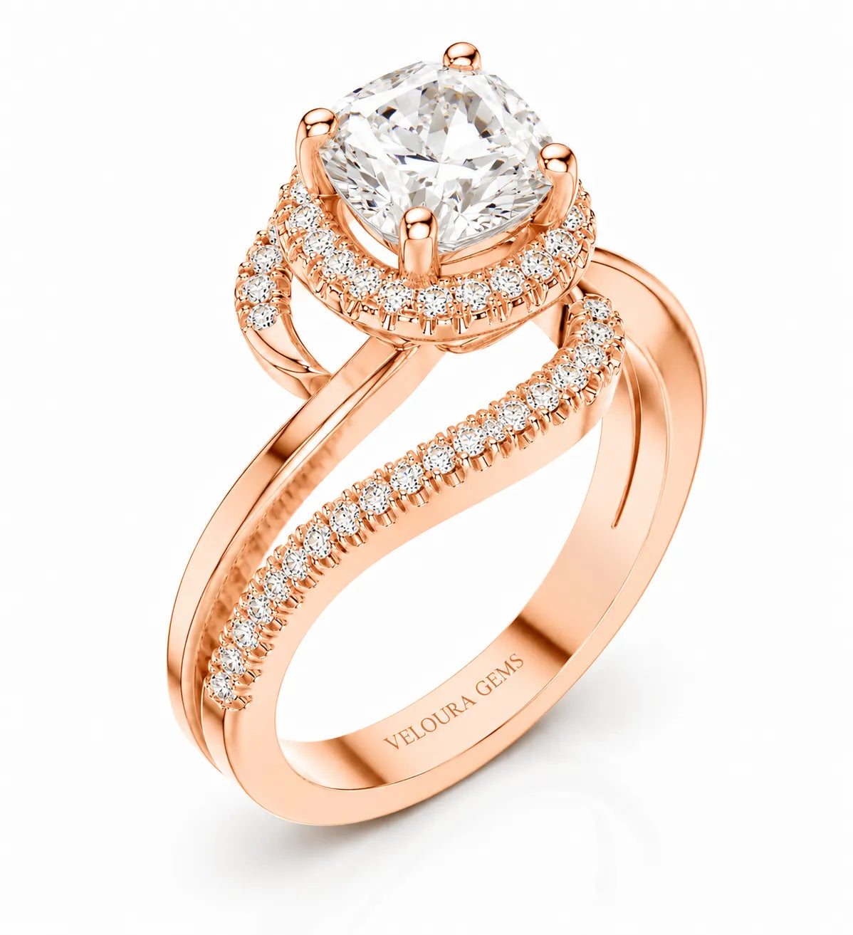 Oval Radiance Twist Engagement Ring