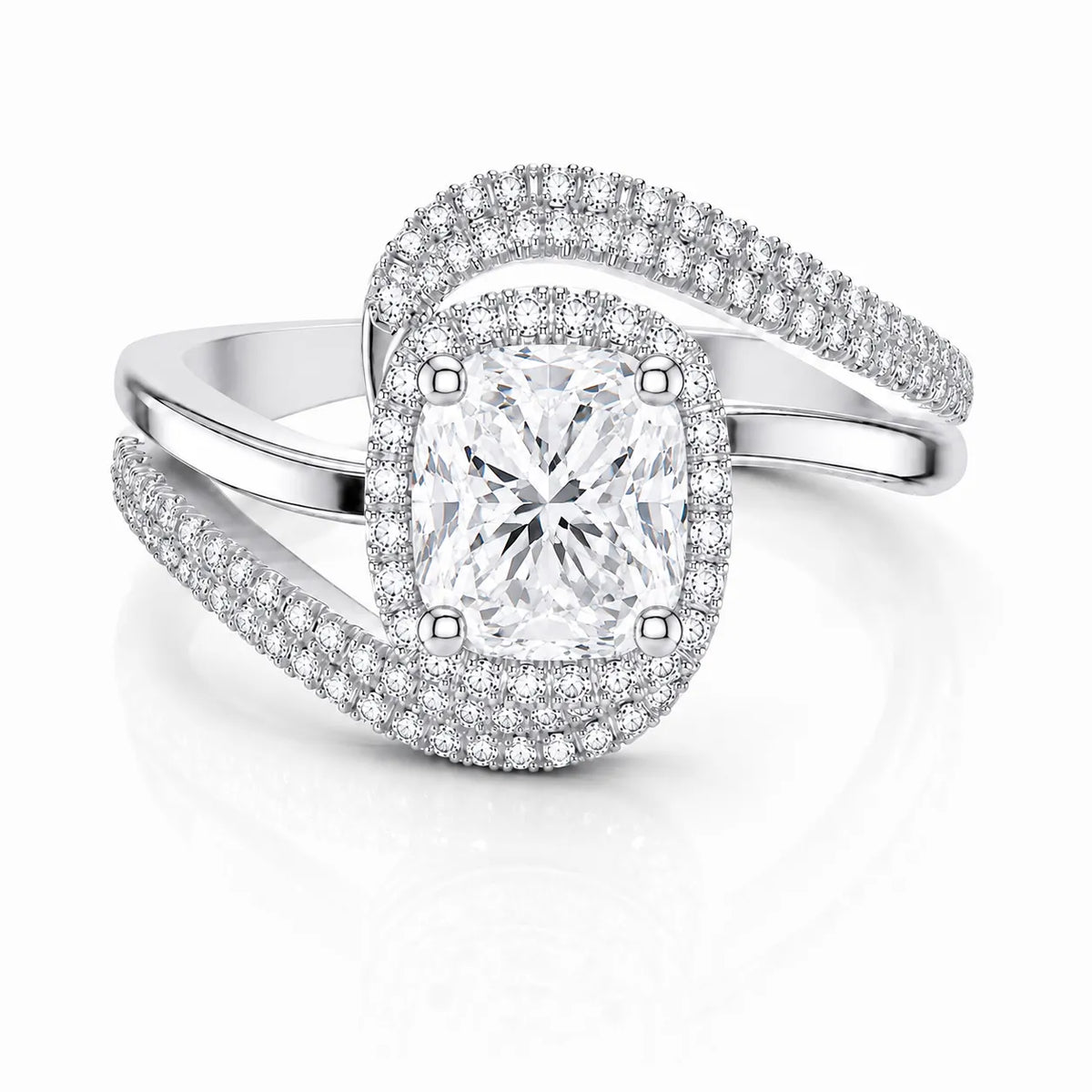 Oval Radiance Twist Engagement Ring