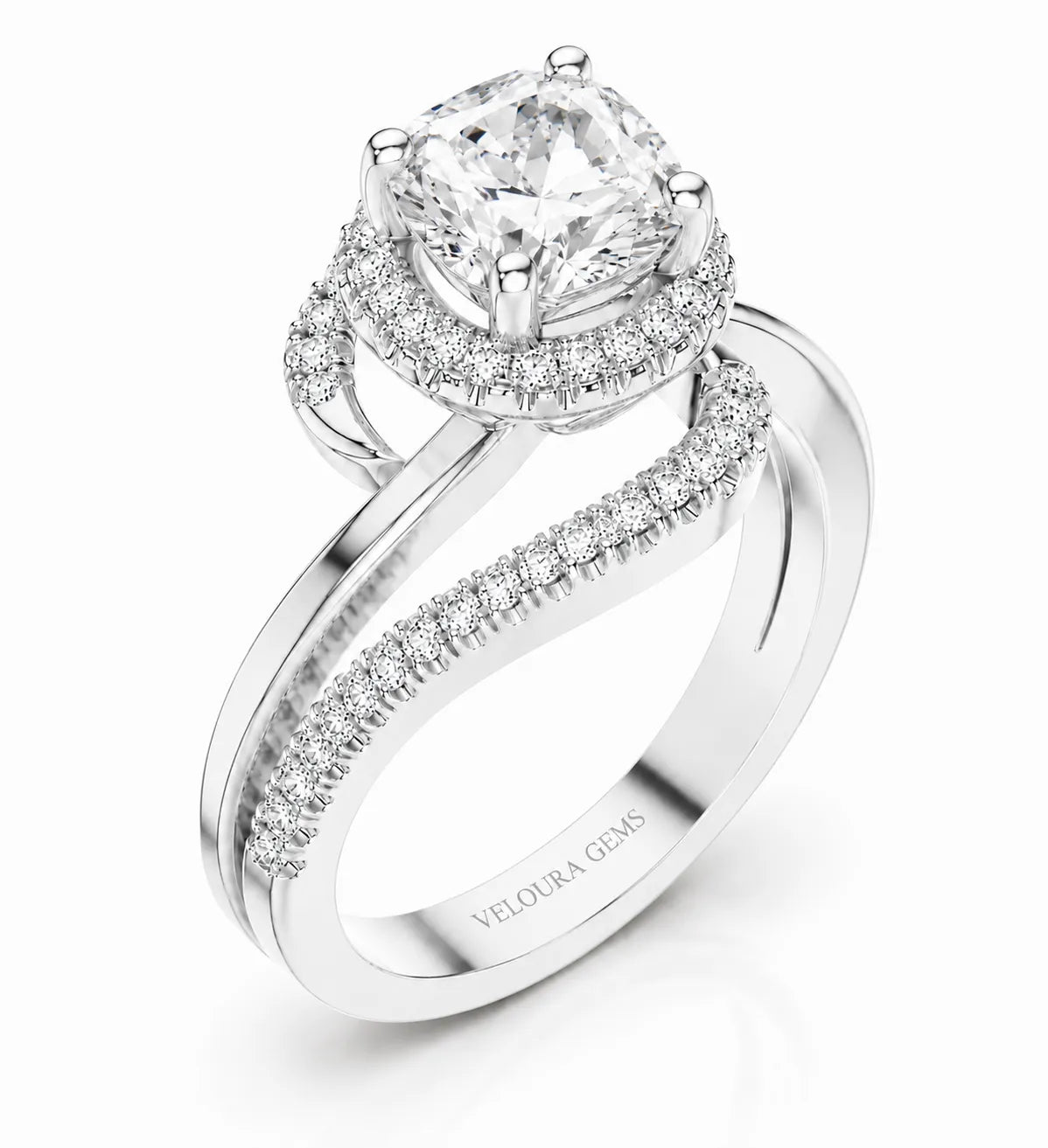 Oval Radiance Twist Engagement Ring