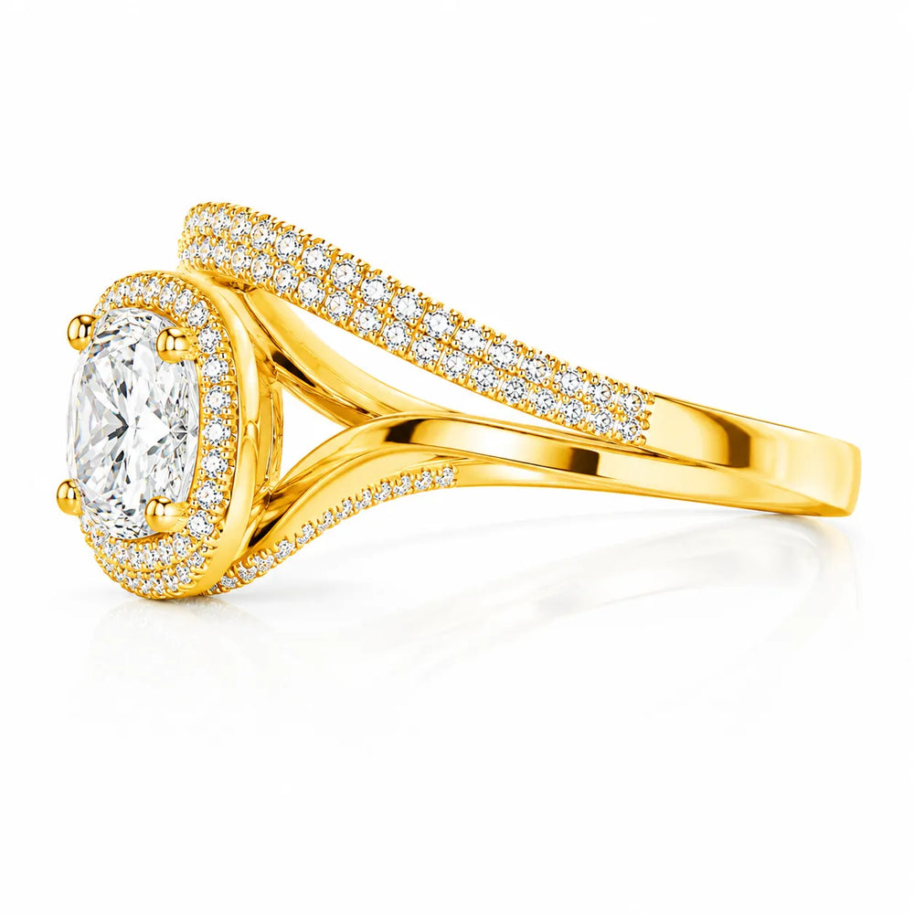Oval Radiance Twist Engagement Ring