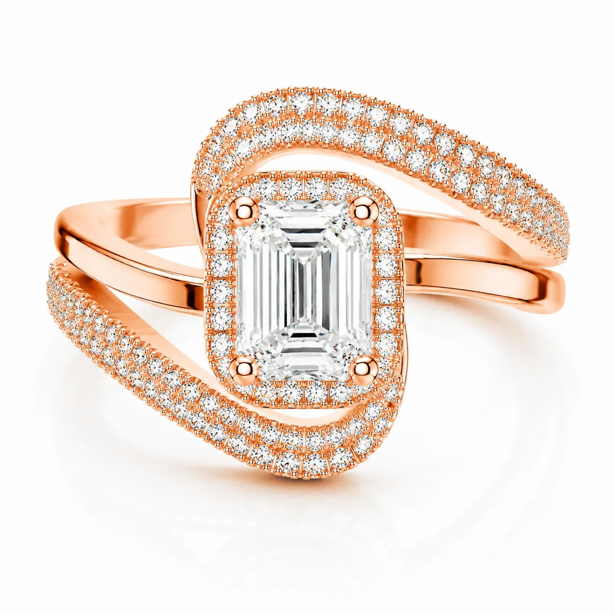 Oval Radiance Twist Engagement Ring