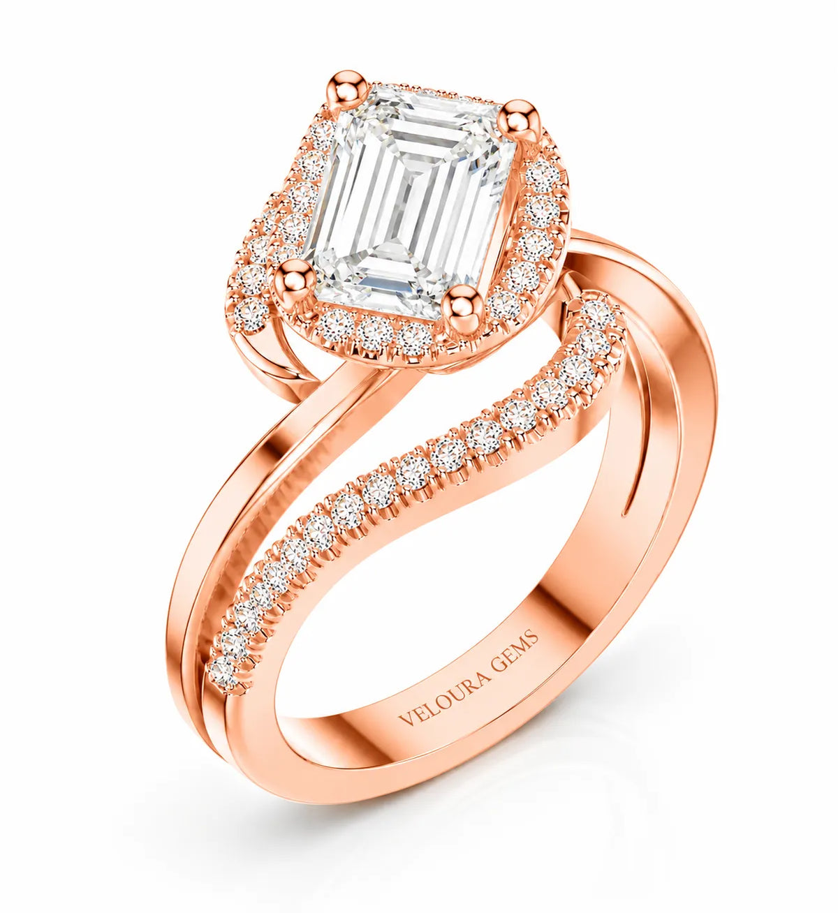 Oval Radiance Twist Engagement Ring