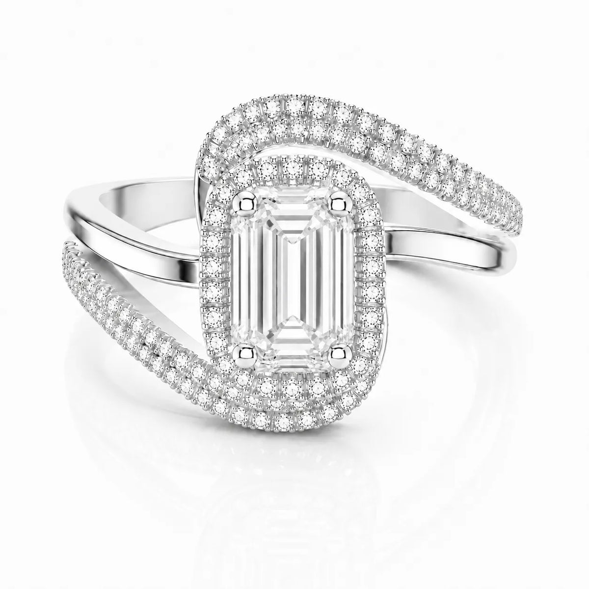 Oval Radiance Twist Engagement Ring