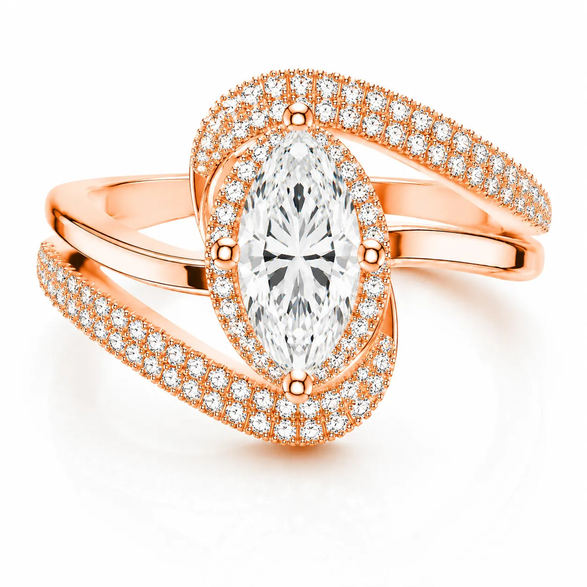 Oval Radiance Twist Engagement Ring