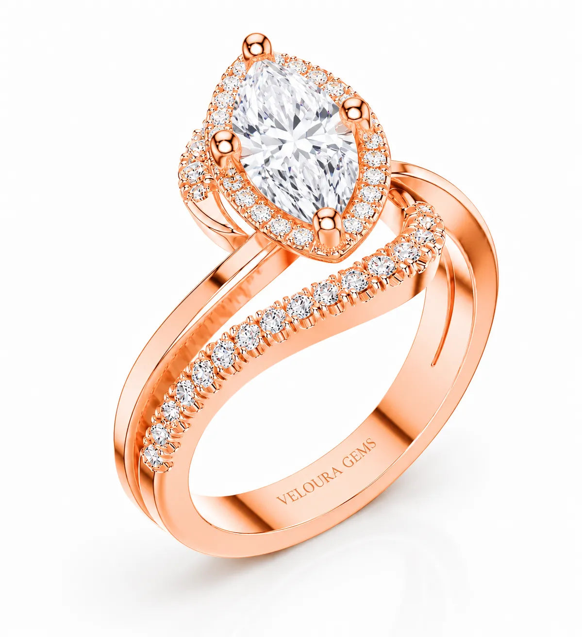 Oval Radiance Twist Engagement Ring