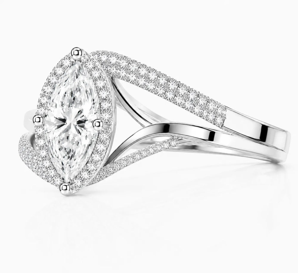 Oval Radiance Twist Engagement Ring