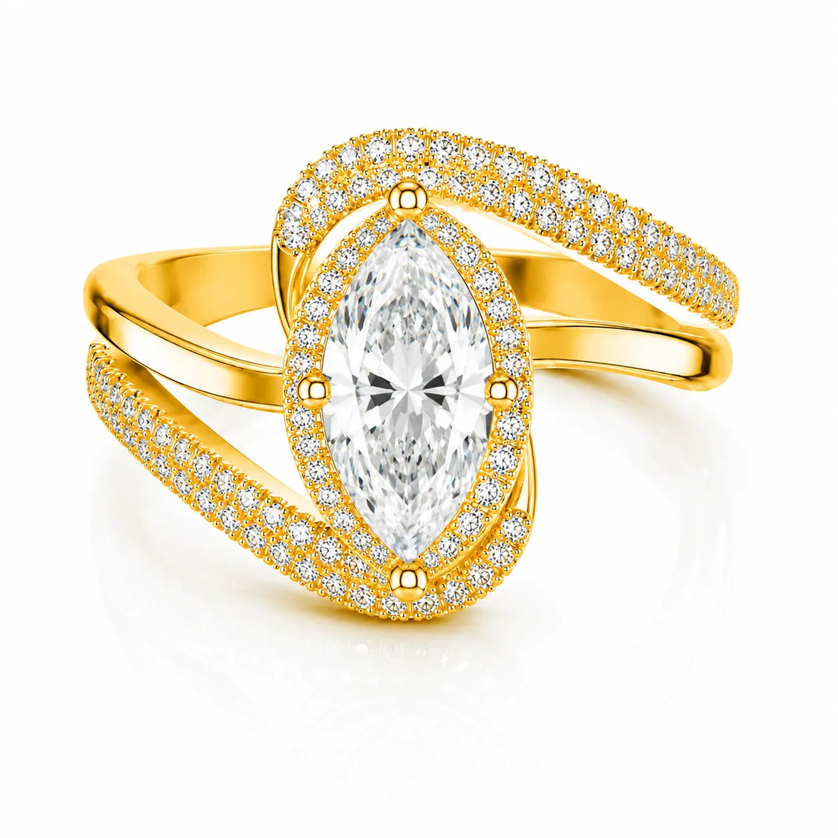 Oval Radiance Twist Engagement Ring