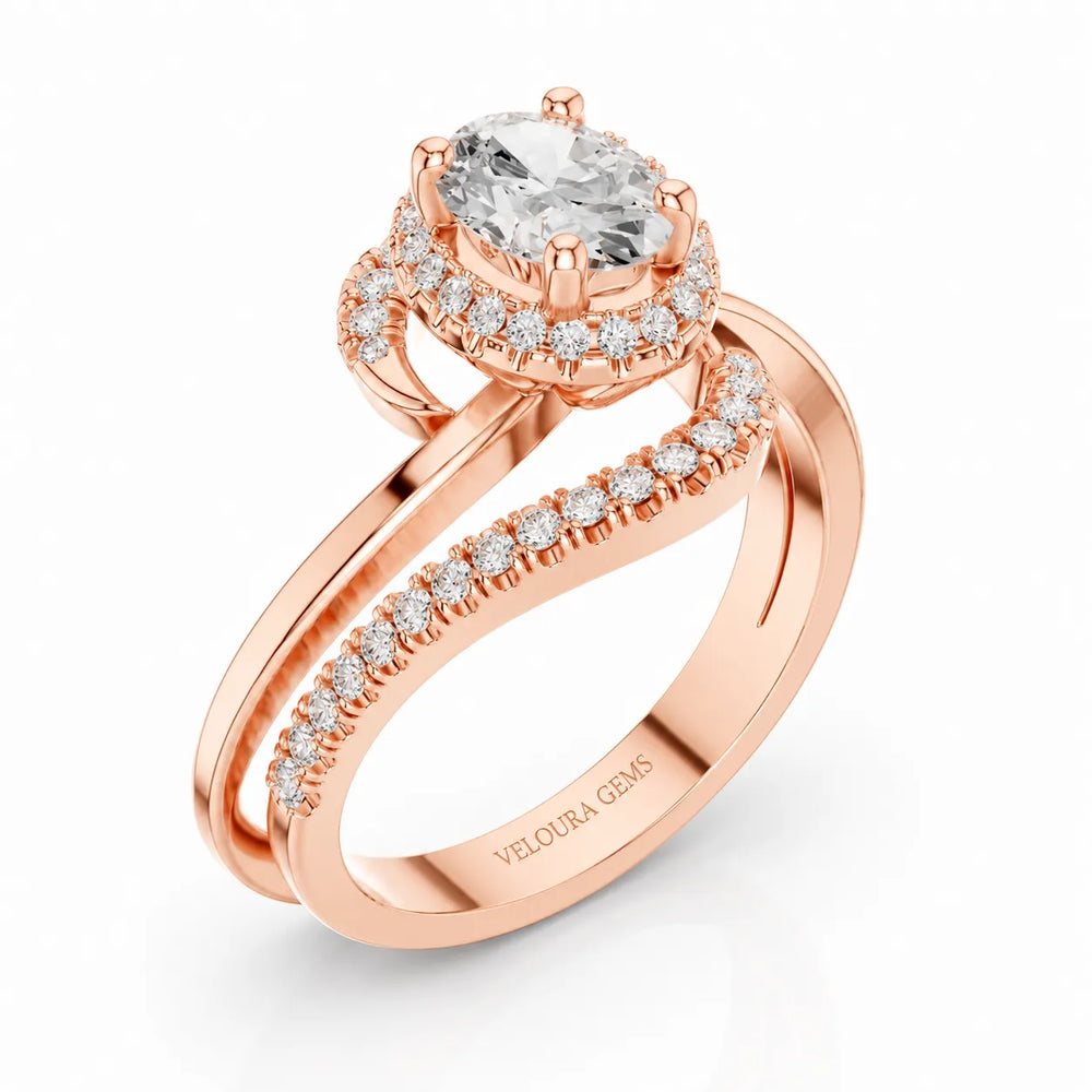Oval Radiance Twist Engagement Ring