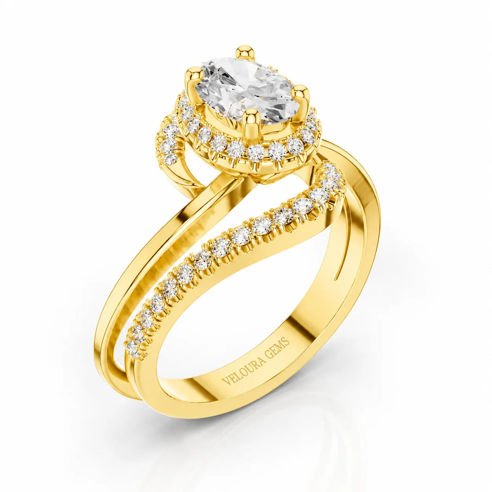 Oval Radiance Twist Engagement Ring