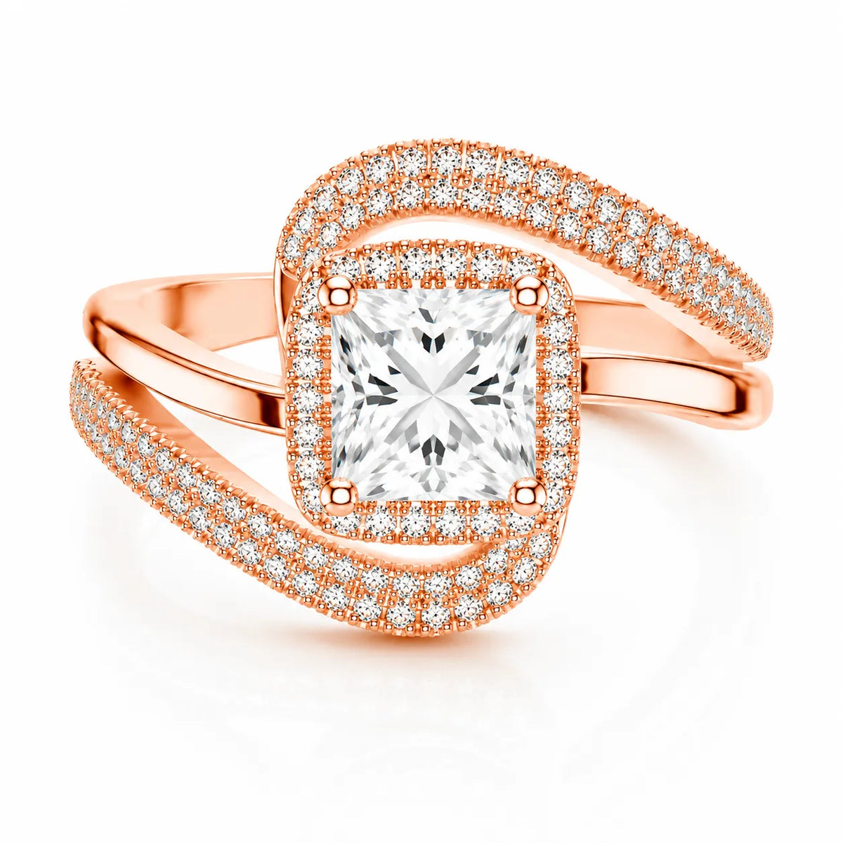 Oval Radiance Twist Engagement Ring