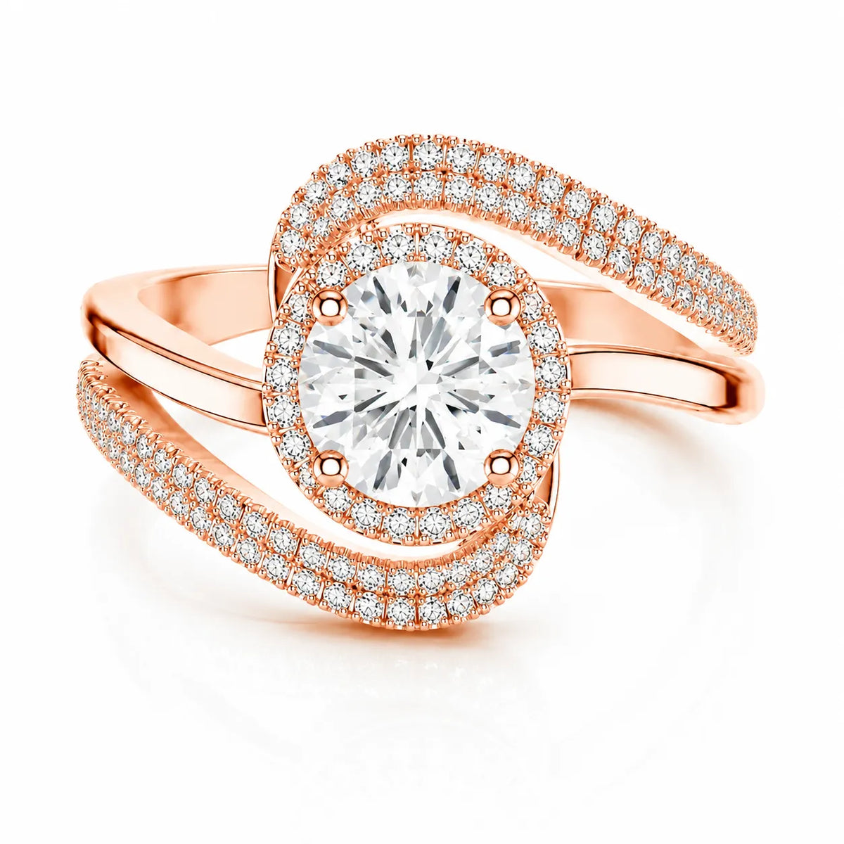Oval Radiance Twist Engagement Ring