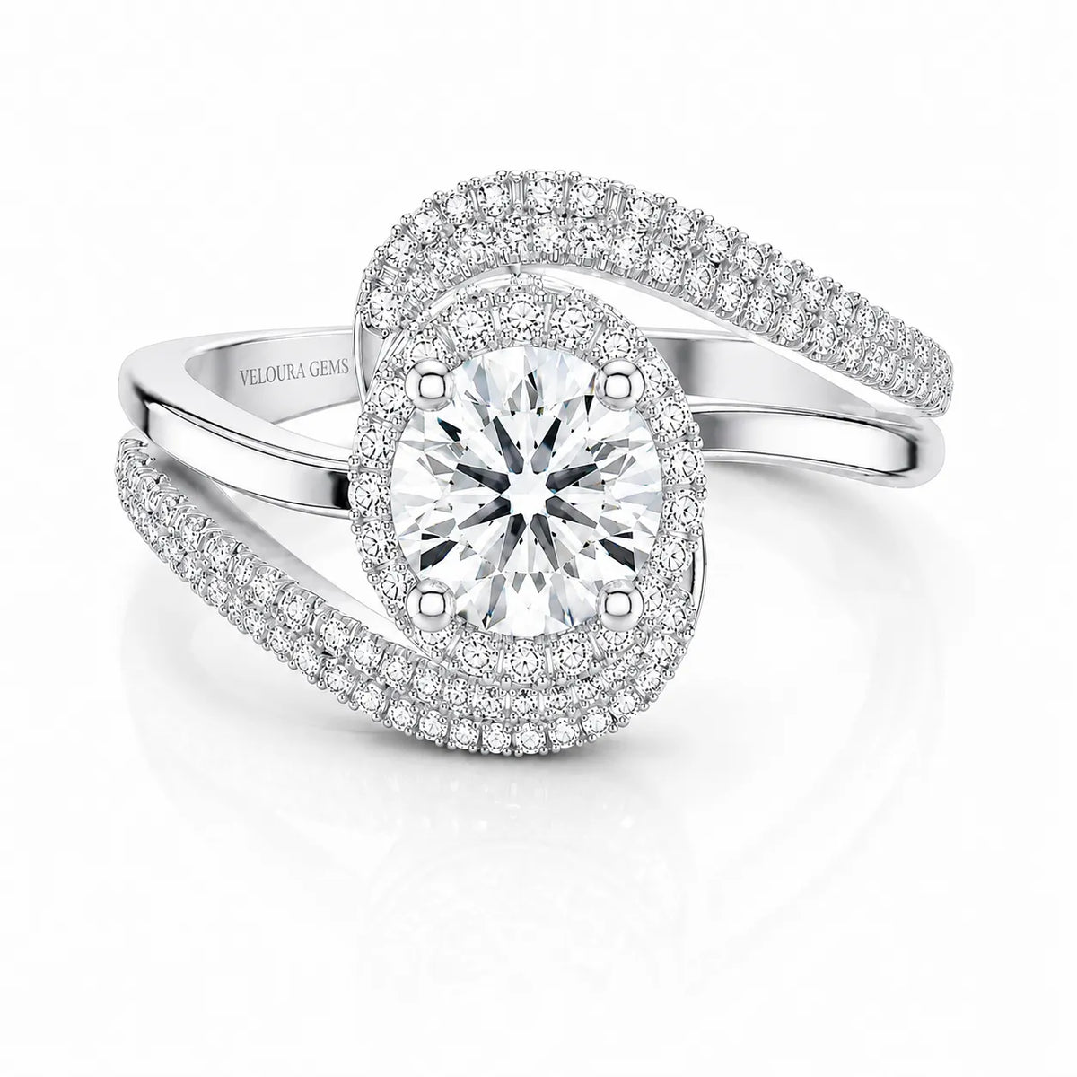 Oval Radiance Twist Engagement Ring