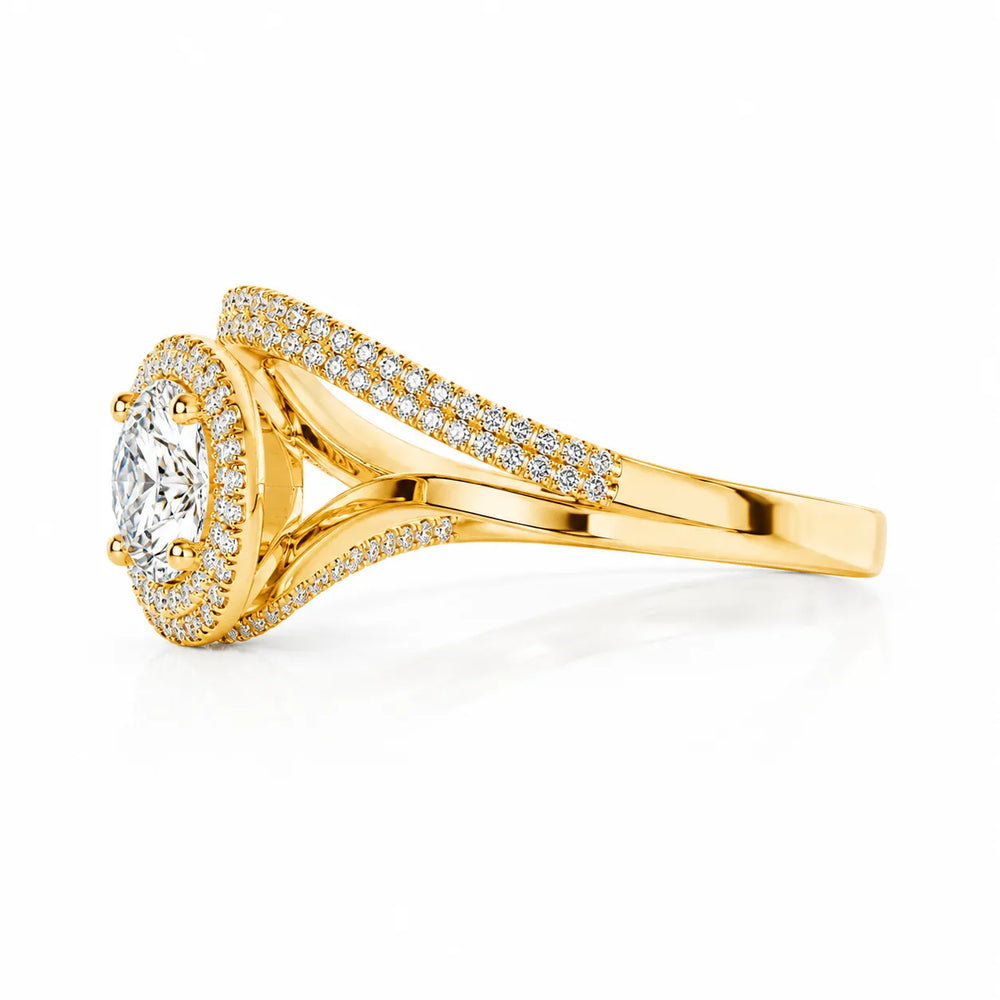 Oval Radiance Twist Engagement Ring