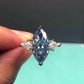 Fancy Blue Marquise Lab Grown Diamond Engagement Ring | 11.50tcw Three Stone