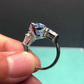 Fancy Blue Marquise Lab Grown Diamond Engagement Ring | 11.50tcw Three Stone