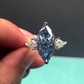 Fancy Blue Marquise Lab Grown Diamond Engagement Ring | 11.50tcw Three Stone