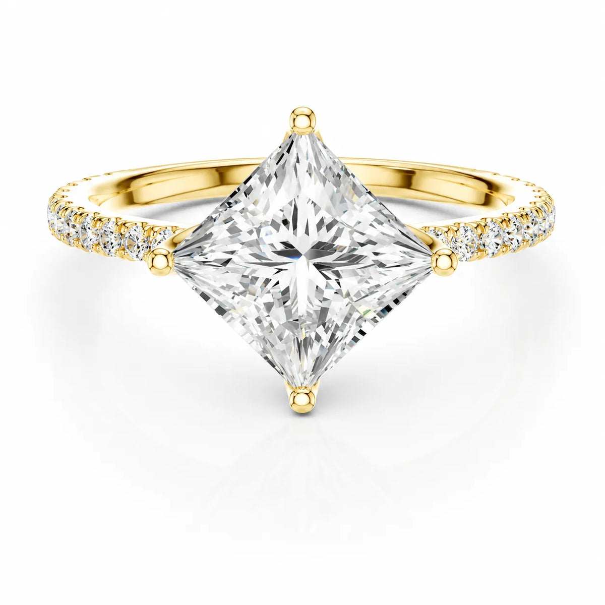 The Imperial Reflection & Side Diamond Engagement Ring