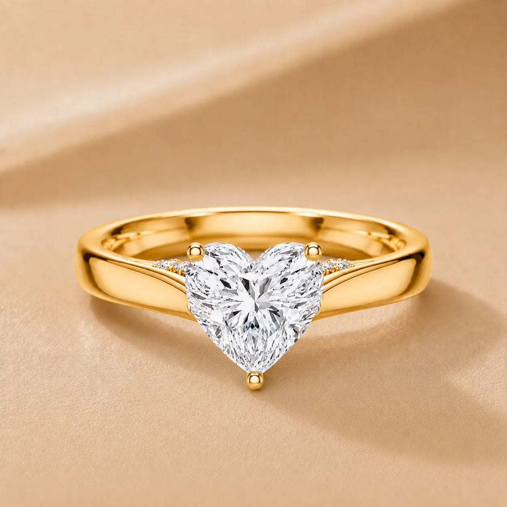 The Aurora Solitaire Side Diamond Engagement Ring