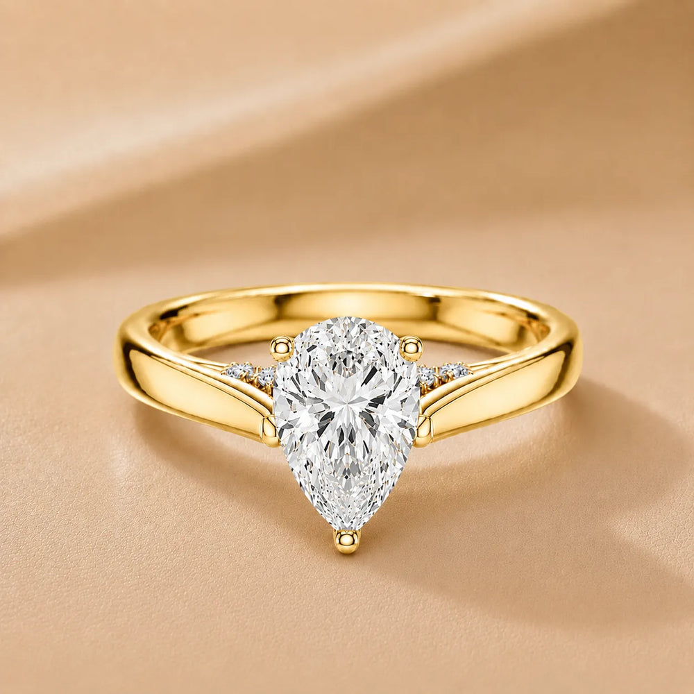 The Aurora Solitaire Side Diamond Engagement Ring