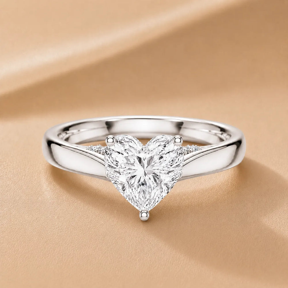The Aurora Solitaire Side Diamond Engagement Ring