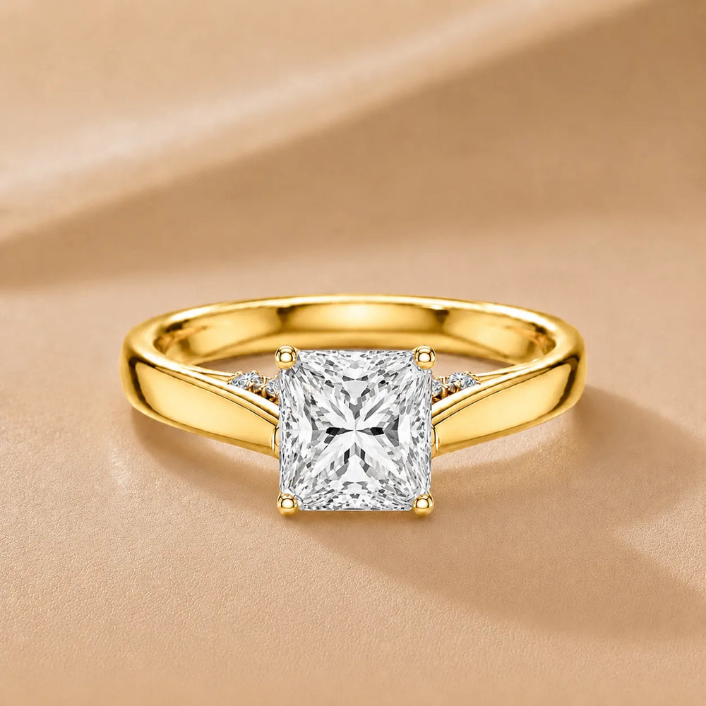 The Aurora Solitaire Side Diamond Engagement Ring