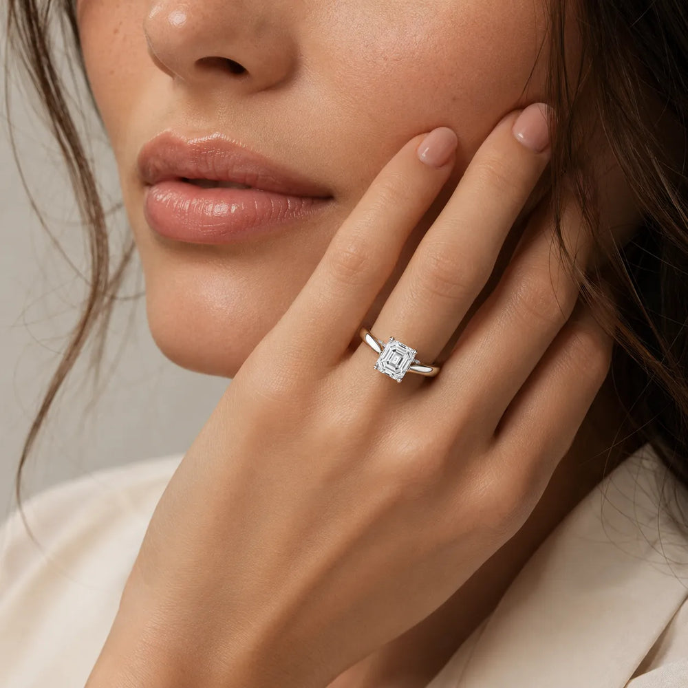 The Aurora Solitaire Side Diamond Engagement Ring