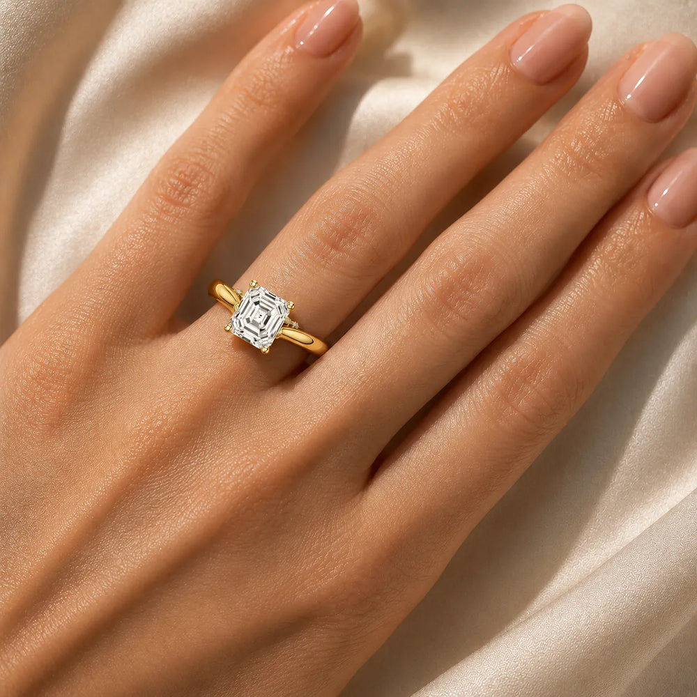 The Aurora Solitaire Side Diamond Engagement Ring