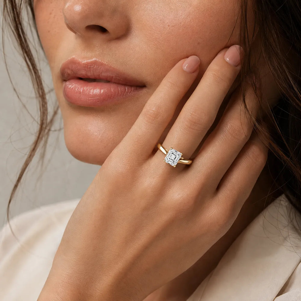 The Aurora Solitaire Side Diamond Engagement Ring