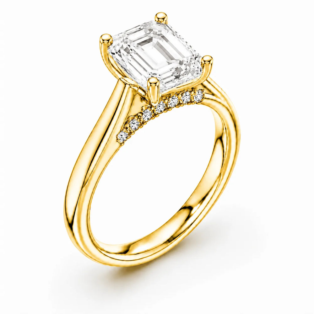 The Aurora Solitaire Side Diamond Engagement Ring