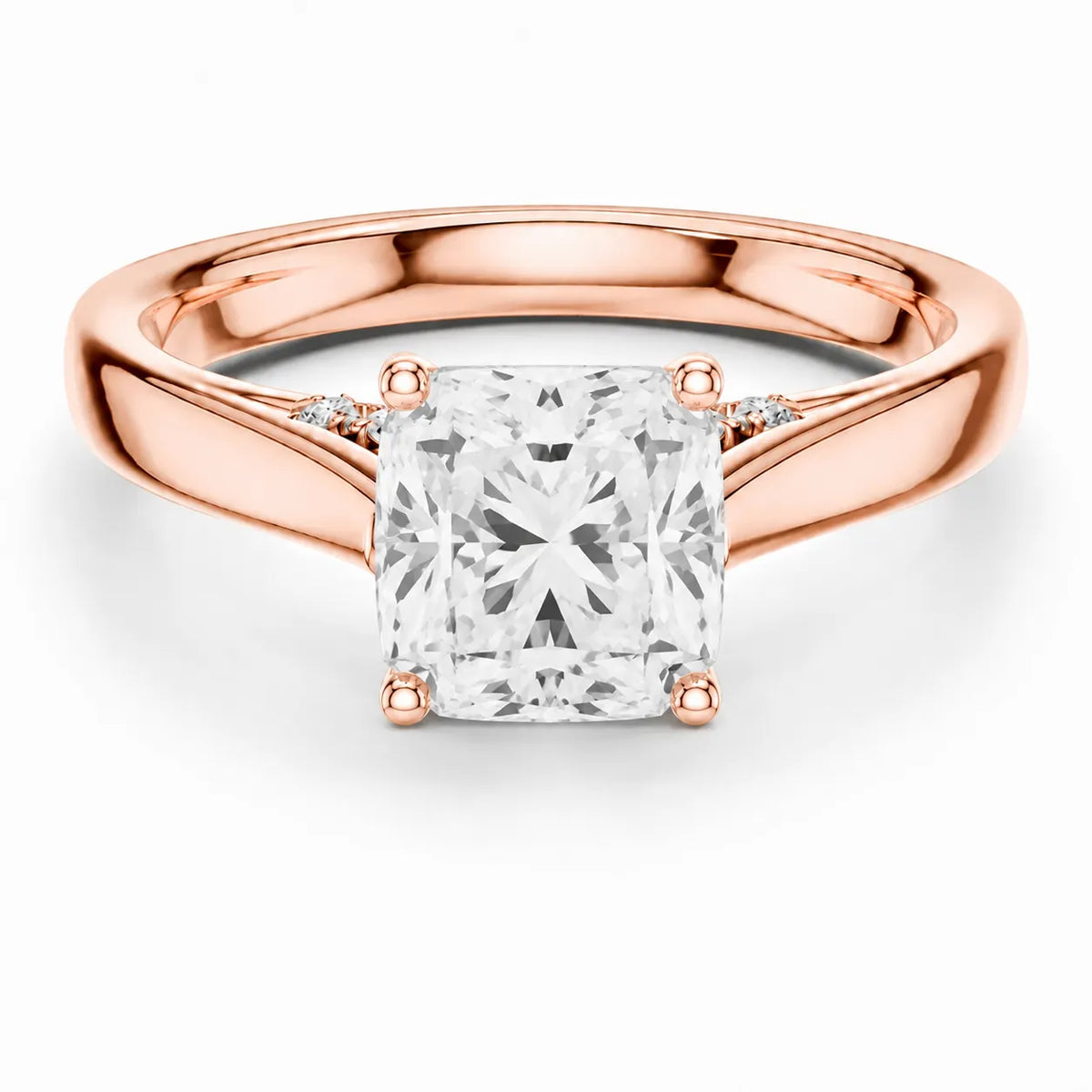The Aurora Solitaire Side Diamond Engagement Ring
