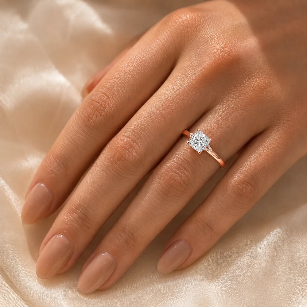 The Aurora Solitaire Side Diamond Engagement Ring