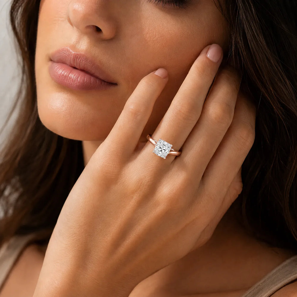 The Aurora Solitaire Side Diamond Engagement Ring