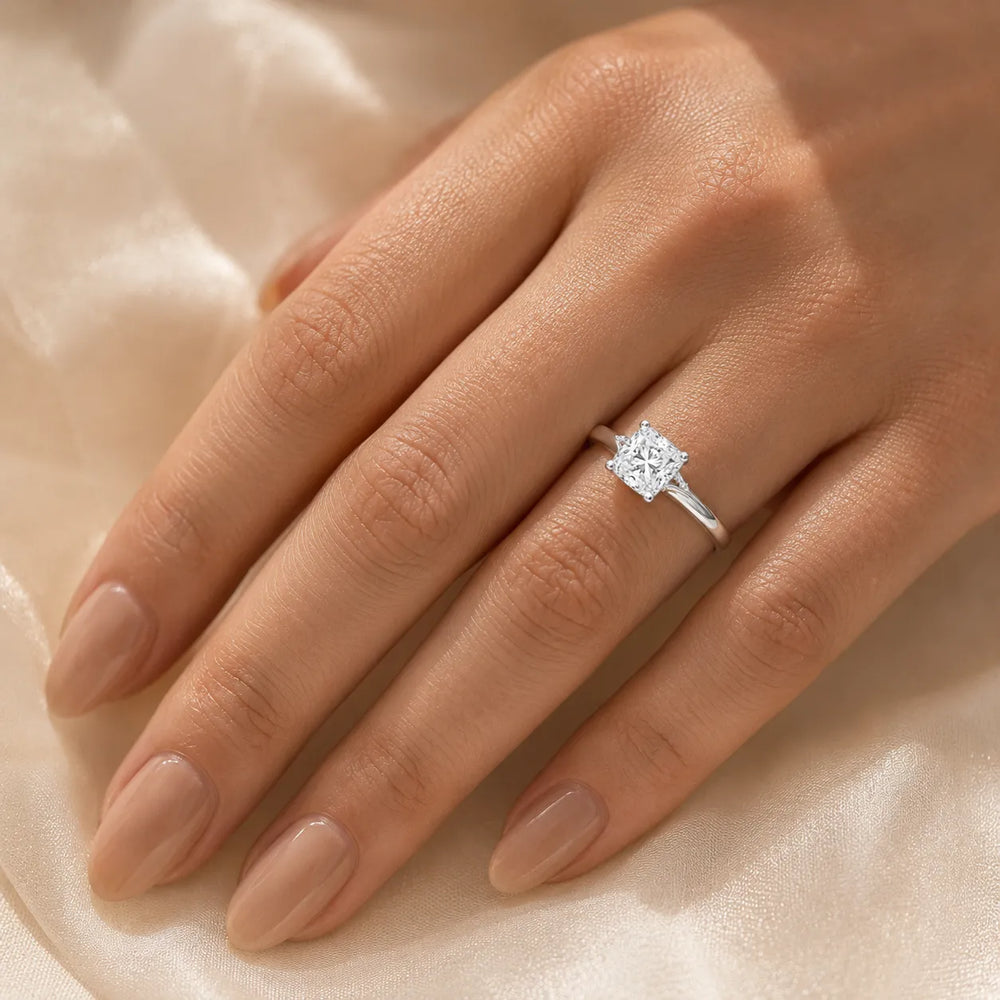 The Aurora Solitaire Side Diamond Engagement Ring