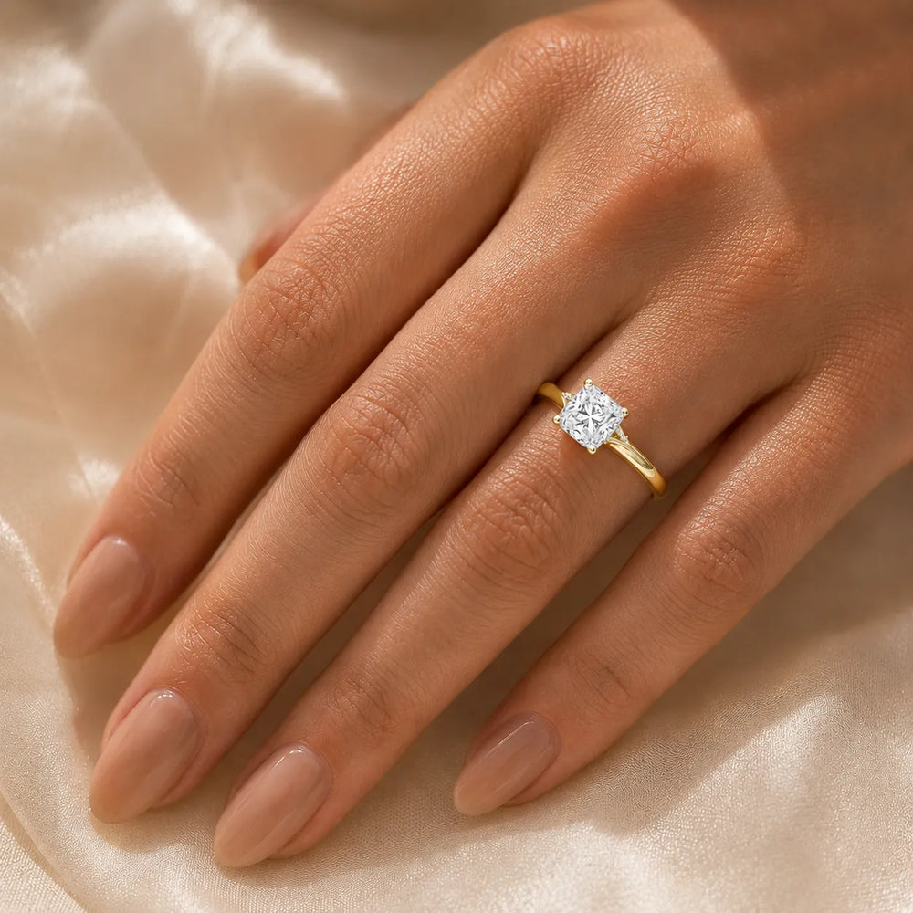 The Aurora Solitaire Side Diamond Engagement Ring