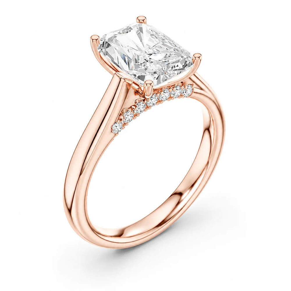 The Aurora Solitaire Side Diamond Engagement Ring