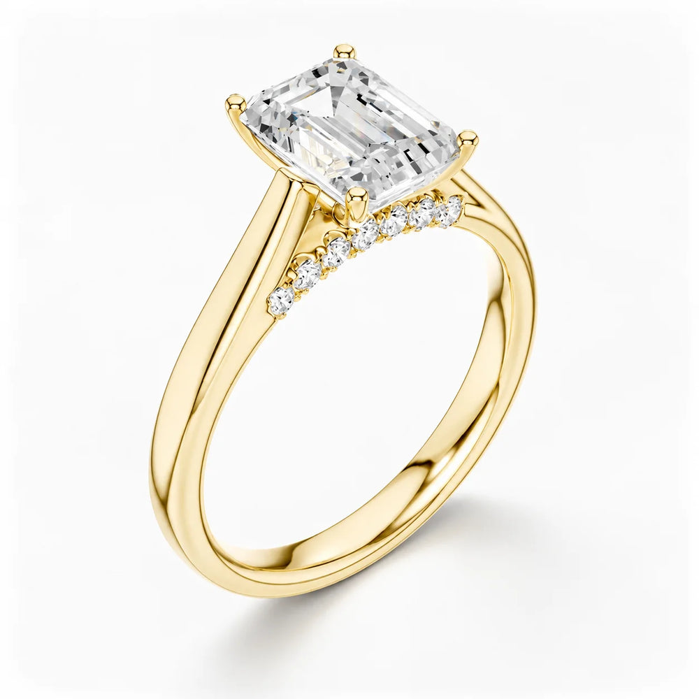 The Aurora Solitaire Side Diamond Engagement Ring