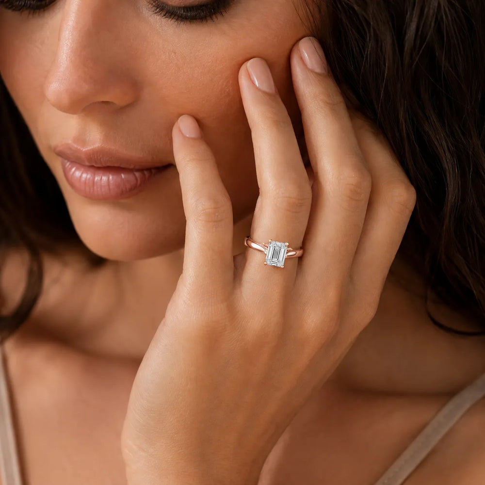 The Aurora Solitaire Side Diamond Engagement Ring