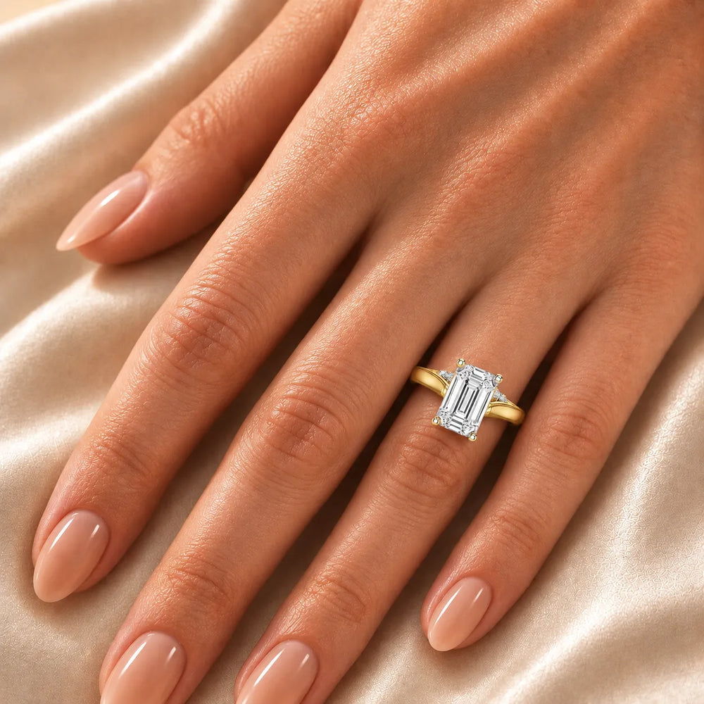The Aurora Solitaire Side Diamond Engagement Ring