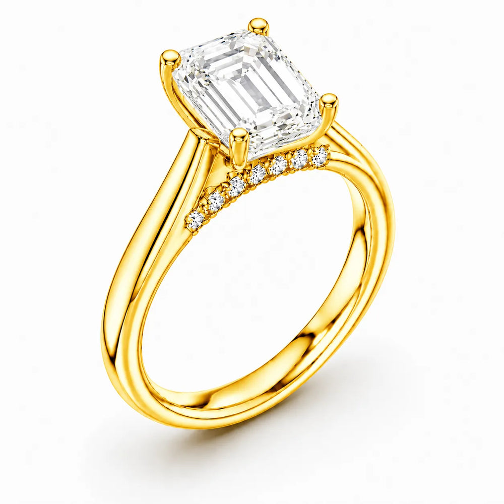 The Aurora Solitaire Side Diamond Engagement Ring